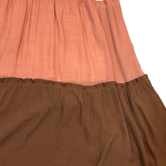 BLUE PEPPER long maxi dress size large gauze adjustable straps flowy lined - Picture 3 of 9